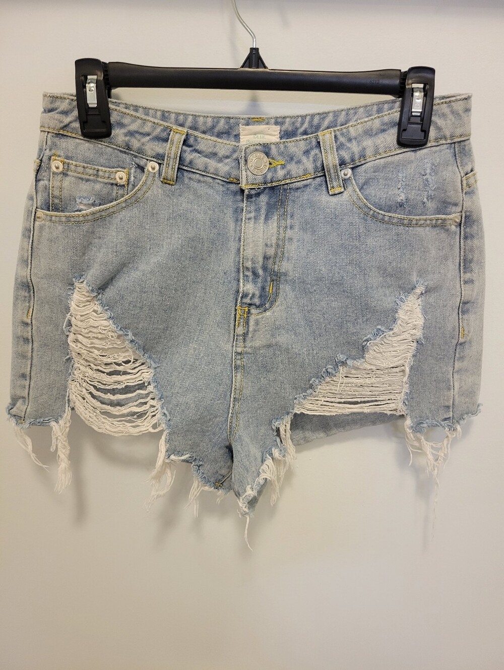 Blue Buttercup Light Wash Distressed Denim Shorts